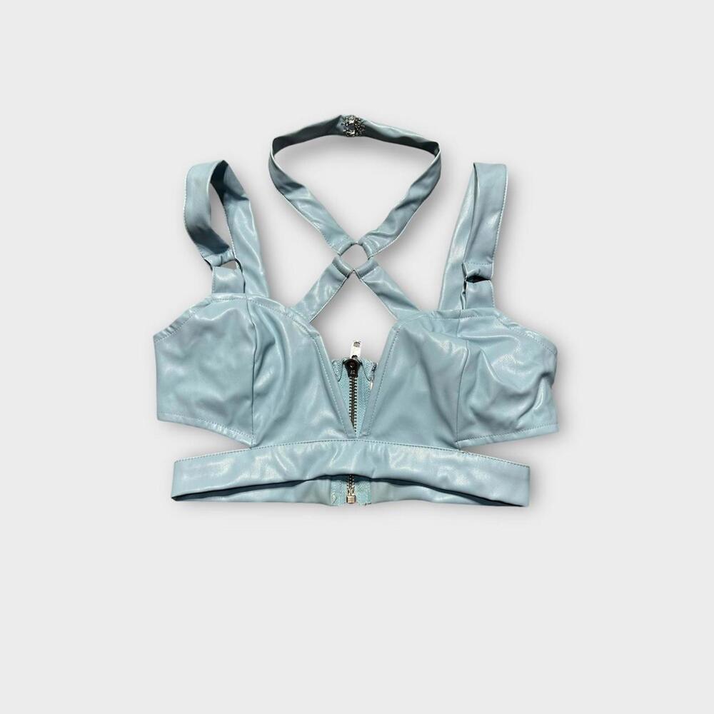 Dolls Kill Women's Blue Crop-top